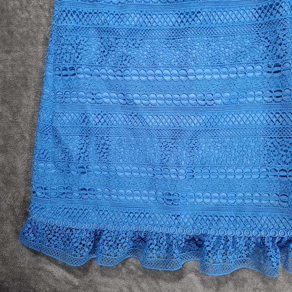 J.Crew Women's Dress Cap Sleeve Blue Lace Ruffle Sleeveless Size 10 NWT Coquette - Picture 5 of 14